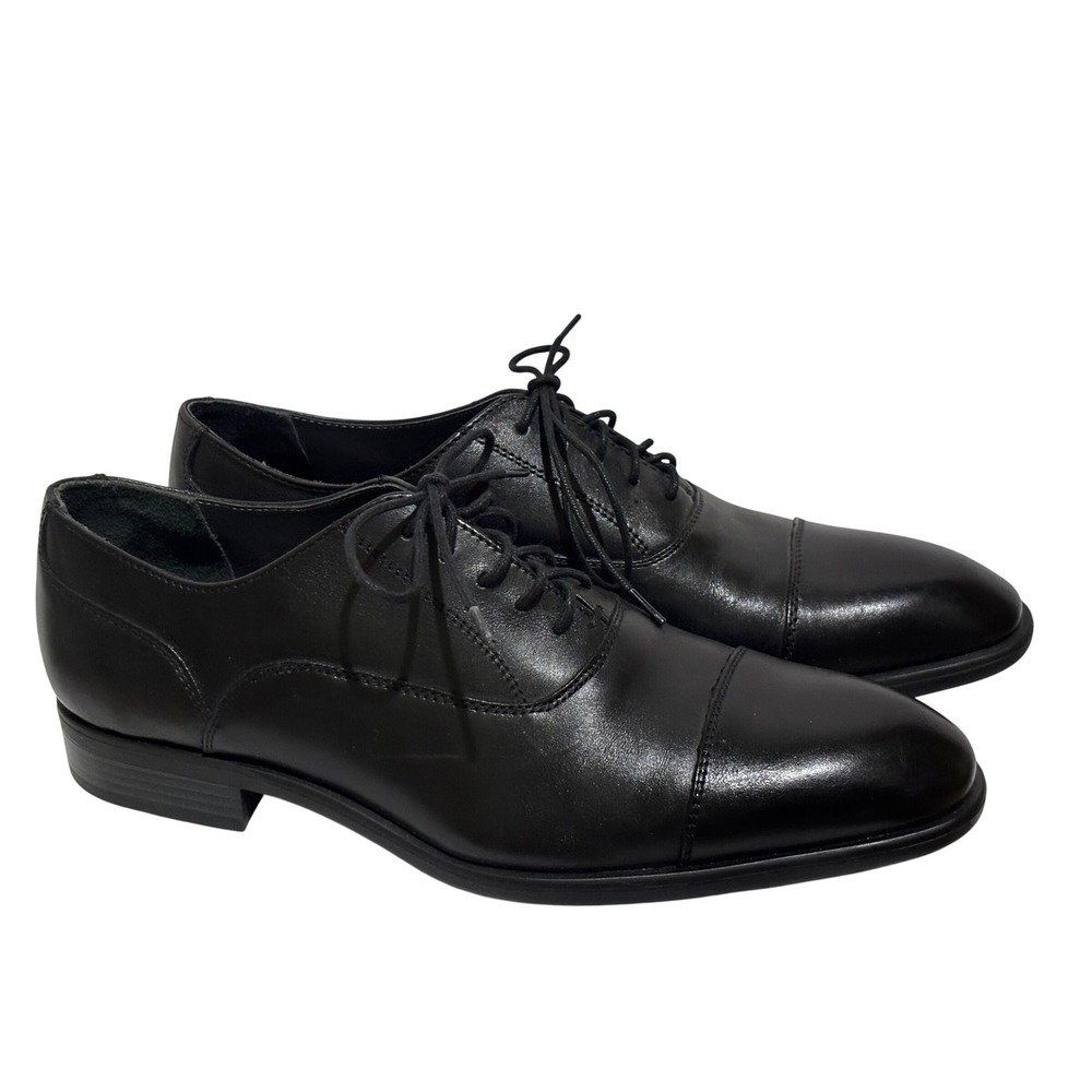 Nordstrom Mens Black Leather Cap Toe Oxford Dress Shoes Ortholite 11M career